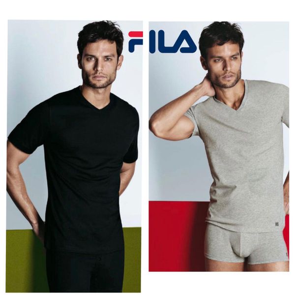 Fila Men's V- Neck T-Shirt in Assorted Colors (Mono Pack)